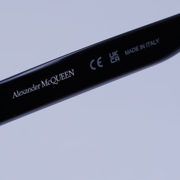 Alexander McQueen AM0301S 001 Sunglasses Black Square Frame, Grey Lenses - Picture 7 of 10